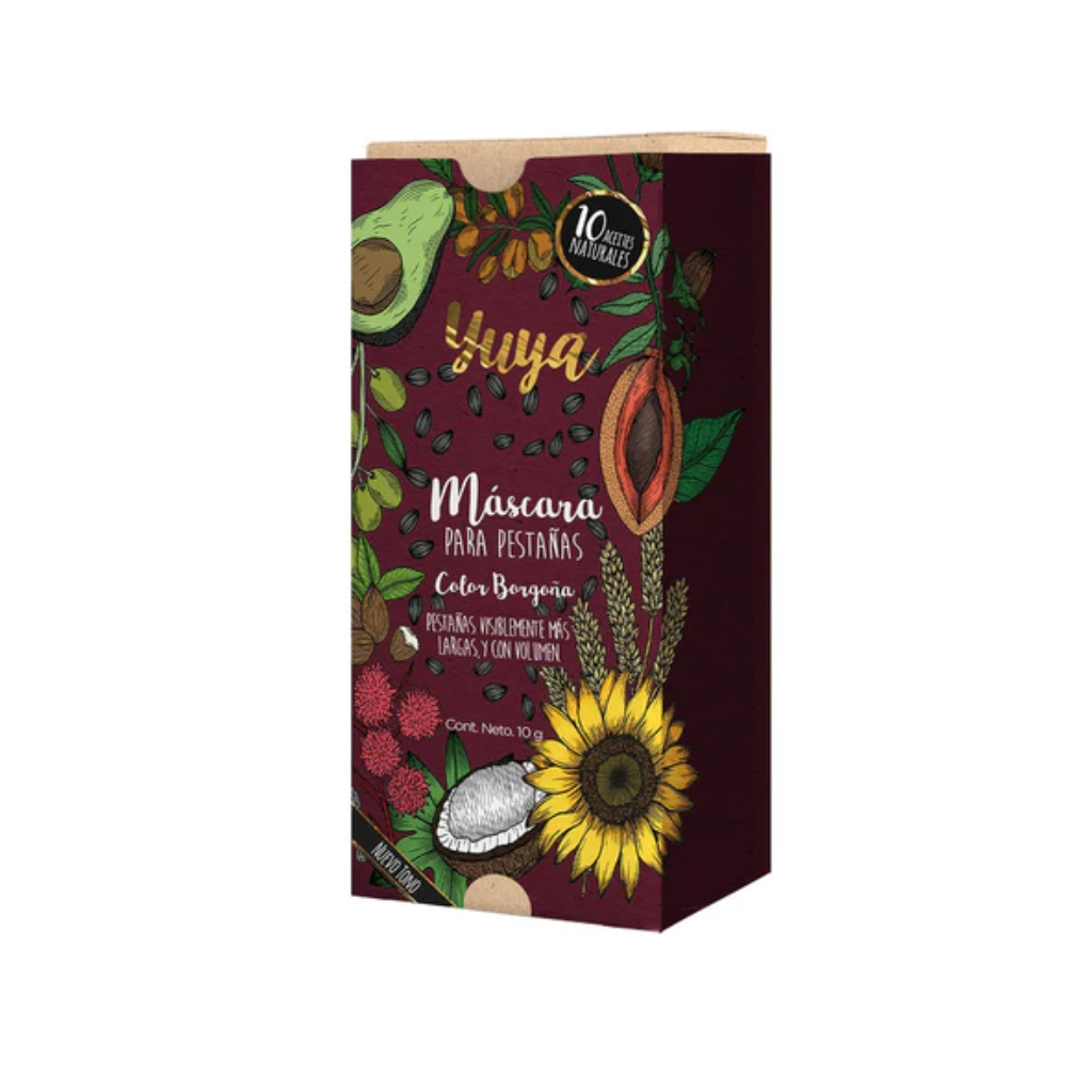 Máscara de pestañas 10 aceites naturales Borgoña